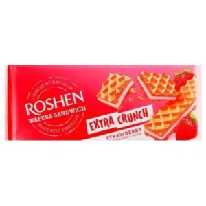 Napolitane Roshen Wafers Szendvics eperkrémmel, 142g