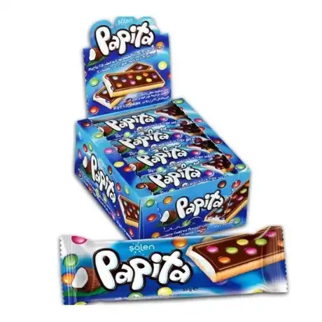 Ropogós keksz kókuszkrémmel és Papita drazsékkal 33g