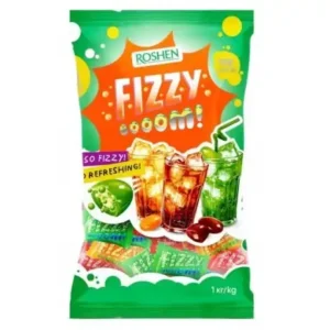 Roshen Fizzy Boom cukorkák, pezsgő, gyümölcsízű, 1 kg