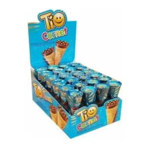 TIO Cornet 25g – Napolina mogyorókrémmel és színes drazsékkal