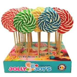 Színes nyalóka, 5 színből vegyesen, Jolly Joy, 35g