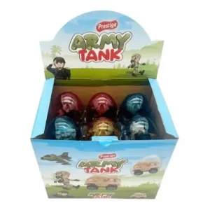 Tojás meglepetésekkel Transparent Army Tank 6g, 12 db-os készlet