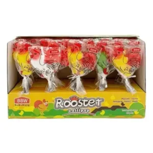 Rooster Prestige kókuszos nyalókák 15g, 30 darabos doboz