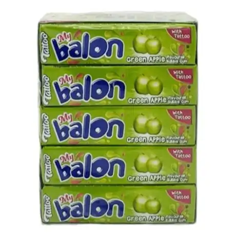 Rágógumi Mybalon Tattoo alma ízű 18g, 20 db-os doboz